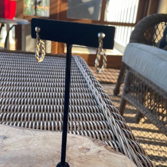 Sterling Silver Drop Rope Chain Earrings - Picture 2 of 8